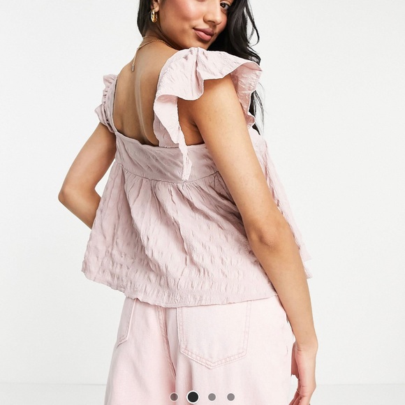 ASOS puff textured button through top - Picture 3 of 11